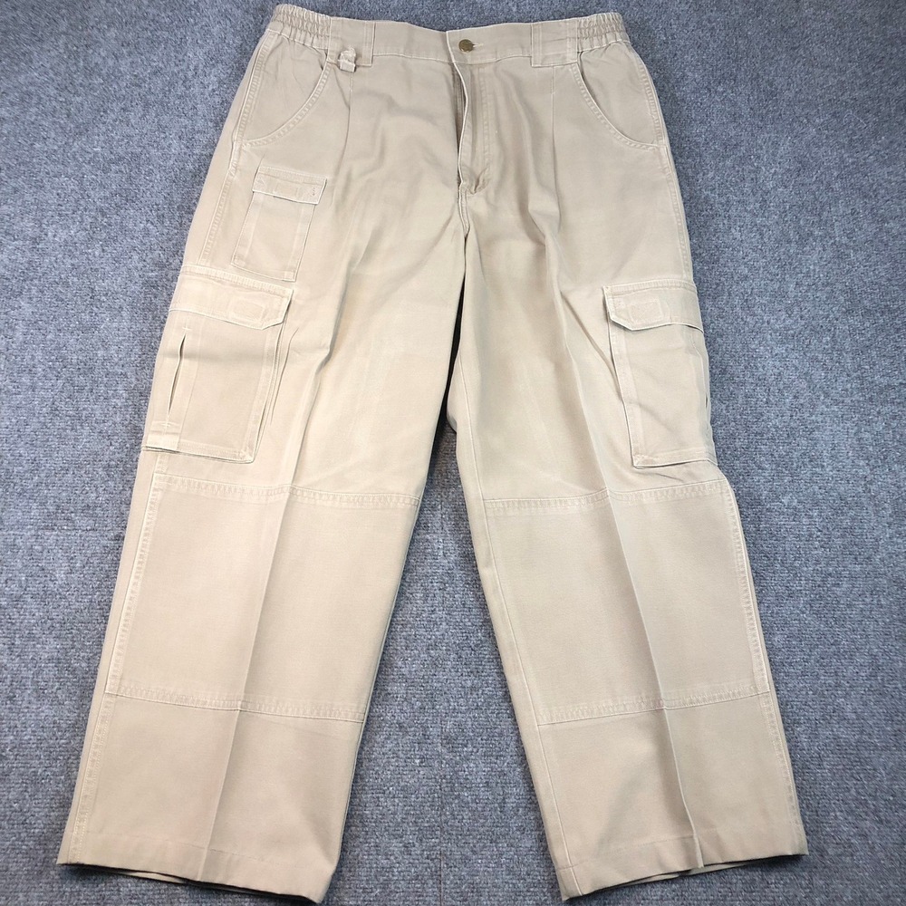 Cabela's Khaki Cargo Pants 38 Regular 100% Cotton Men's Outdoor Gear‎